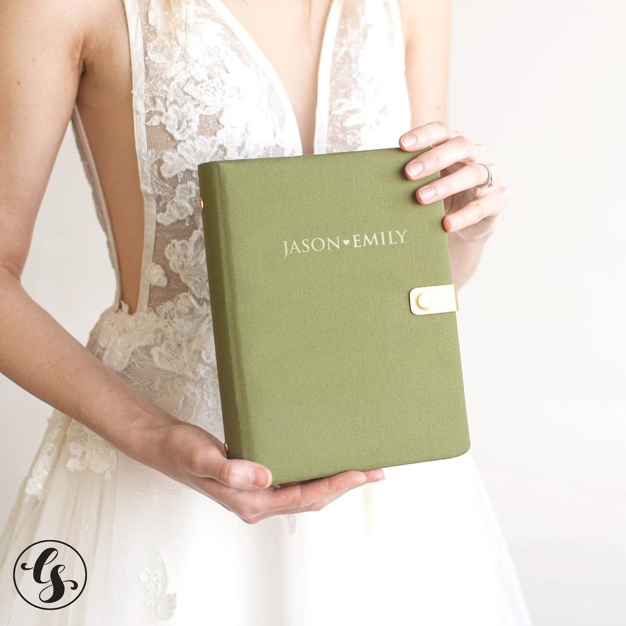 etsy green and gold wedding planning binder