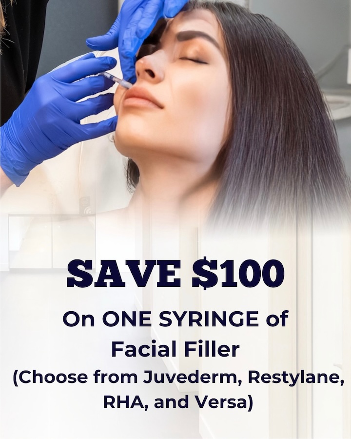 Save 100 USD on one syringe of facial filler with ElevareMD