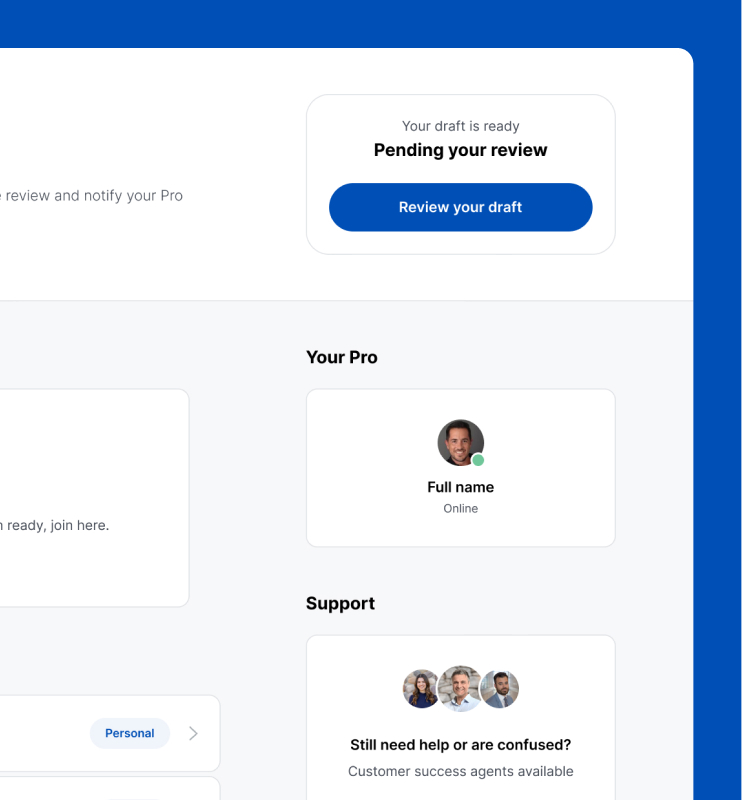 Interface showing ready for review drafts