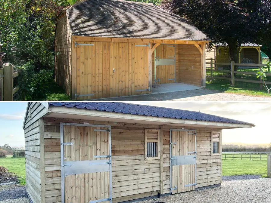 Timber carriage house combined with a double stable block