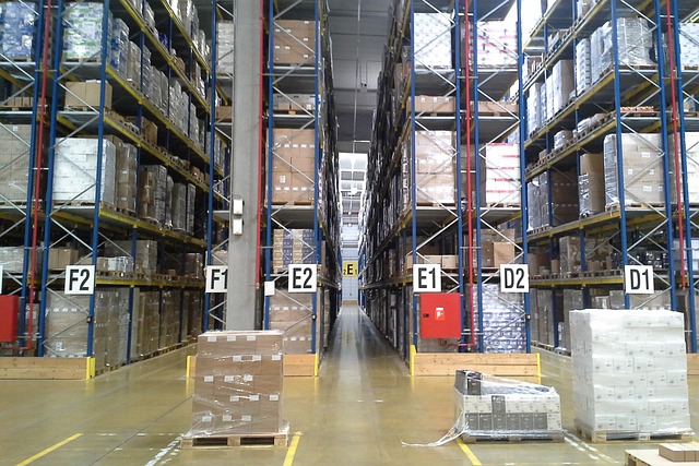 stockroom with tall shelving