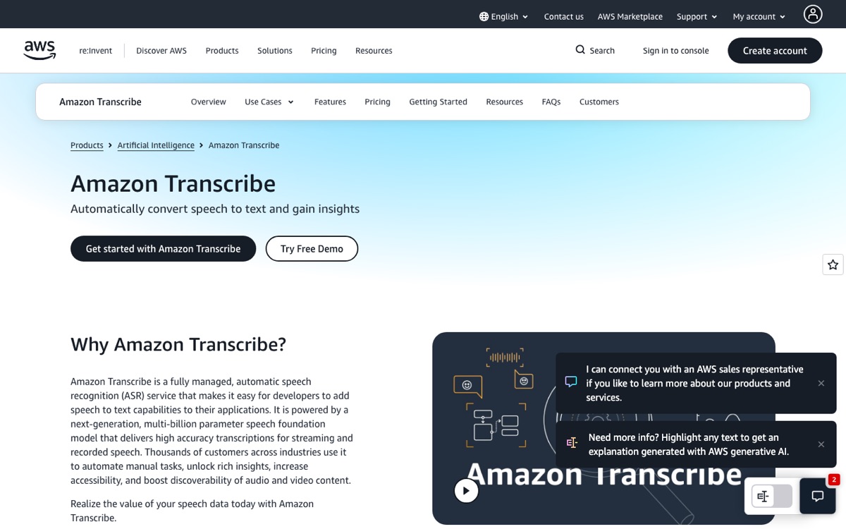 Amazon Transcribe product thumbnail