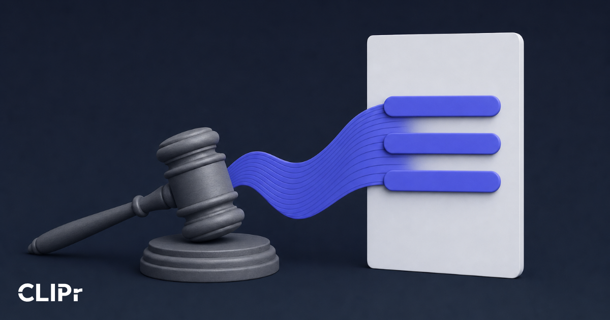 Branded cover image for the CLIPr guide to the best legal transcription software of 2026