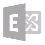 Microsoft Exchange logo with stylized letter E and an envelope icon.