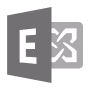 Microsoft Exchange logo with stylized letter E and an envelope icon.