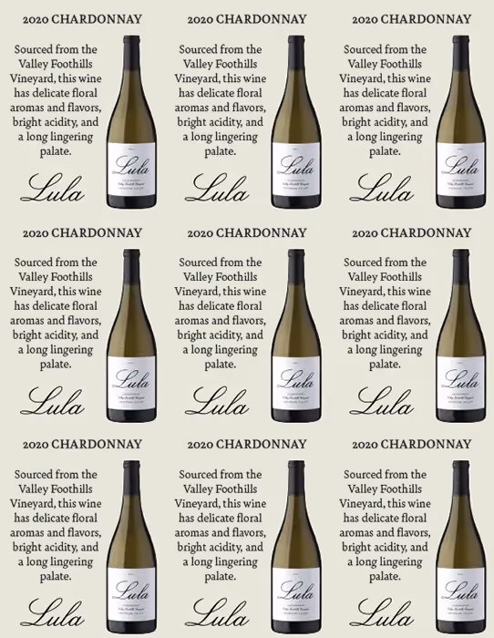 Lula Chardonnay  Shelf Talkers preview