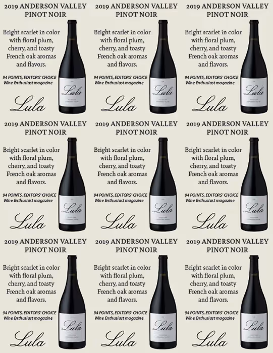 Lula Pinot Noir Anderson Valley Shelf Talkers preview