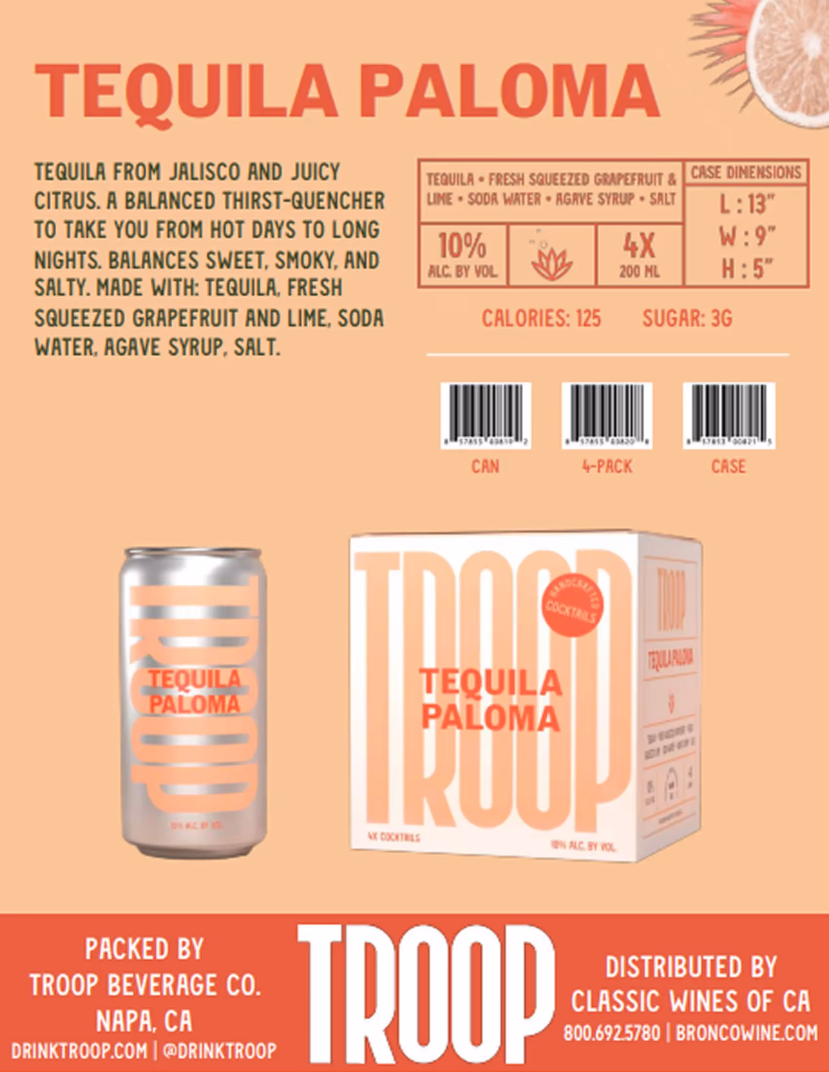Troop Cocktails Tequila Paloma Tech Sheets preview