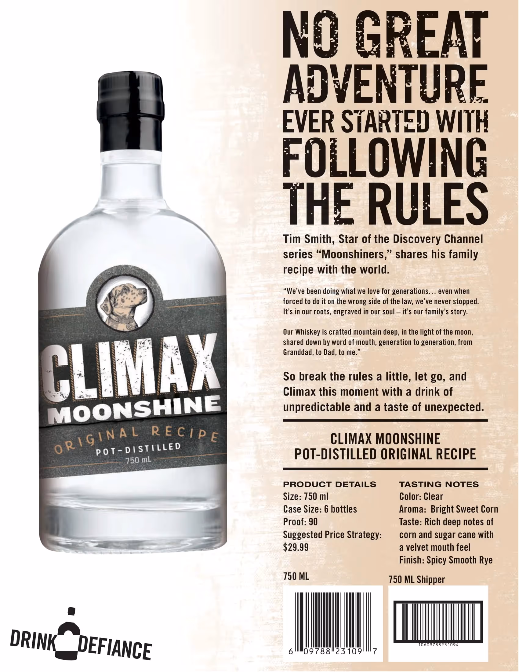 Climax Original Moonshine Tech Sheets preview