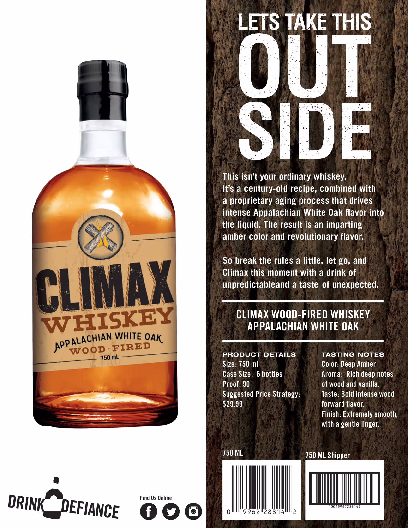 Climax Wood-Fired Whiskey Tech Sheets preview