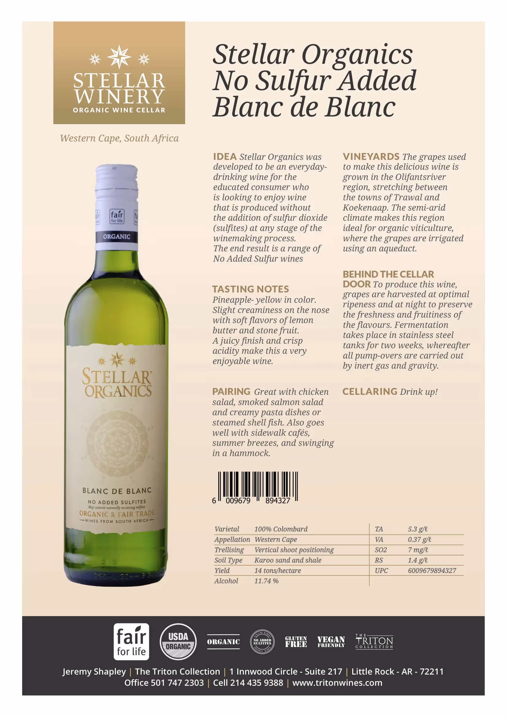 Stellar Organics Blanc be Blanc Tech Sheets preview