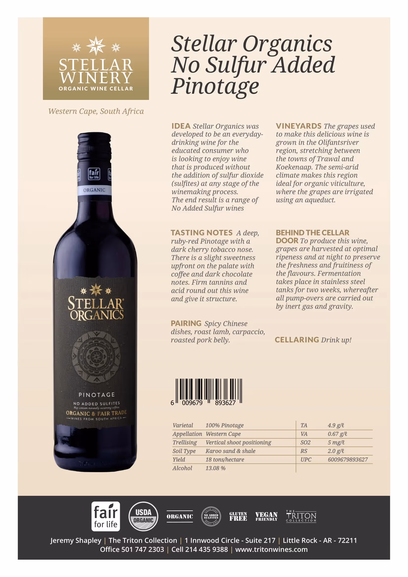 Stellar Organics Pinotage Tech Sheets preview