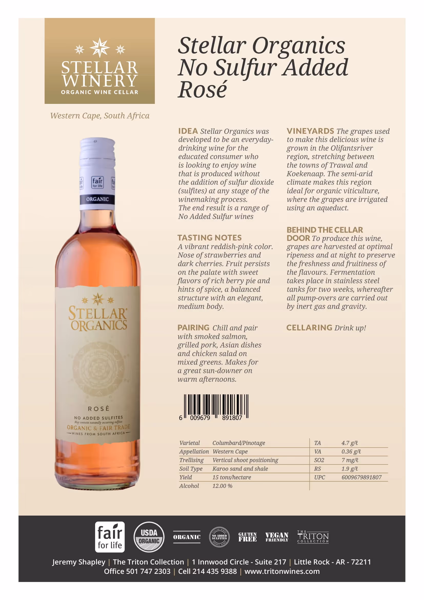 Stellar Organics Rosé Tech Sheets preview