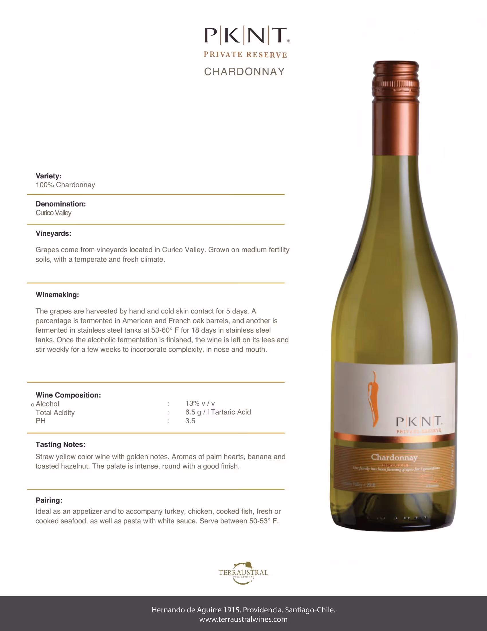 PKNT Chardonnay Reserve Tech Sheets preview