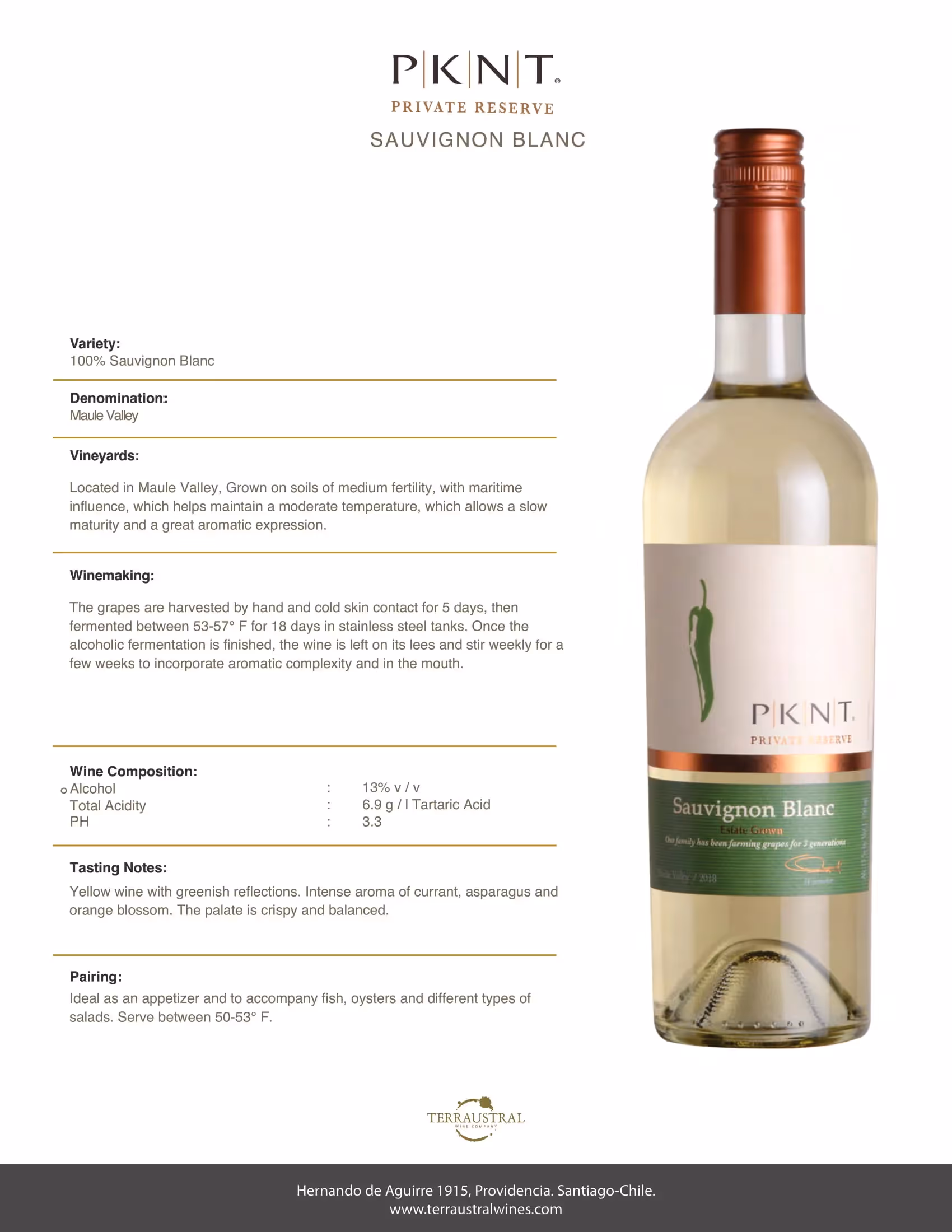 PKNT Sauvignon Blanc Tech Sheets preview