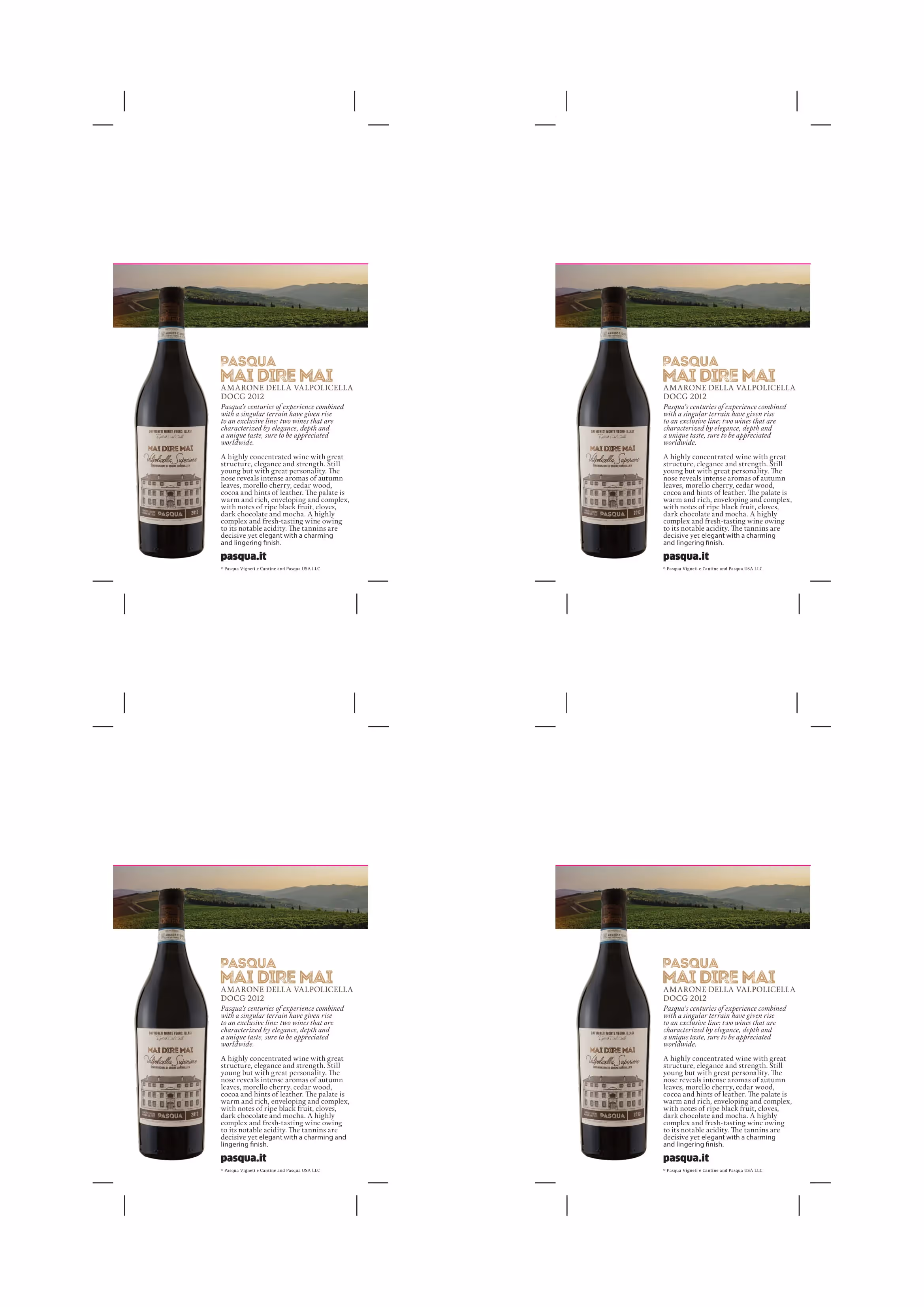 Mai Dire Mai Amarone della Valpolicella Shelf Talkers preview