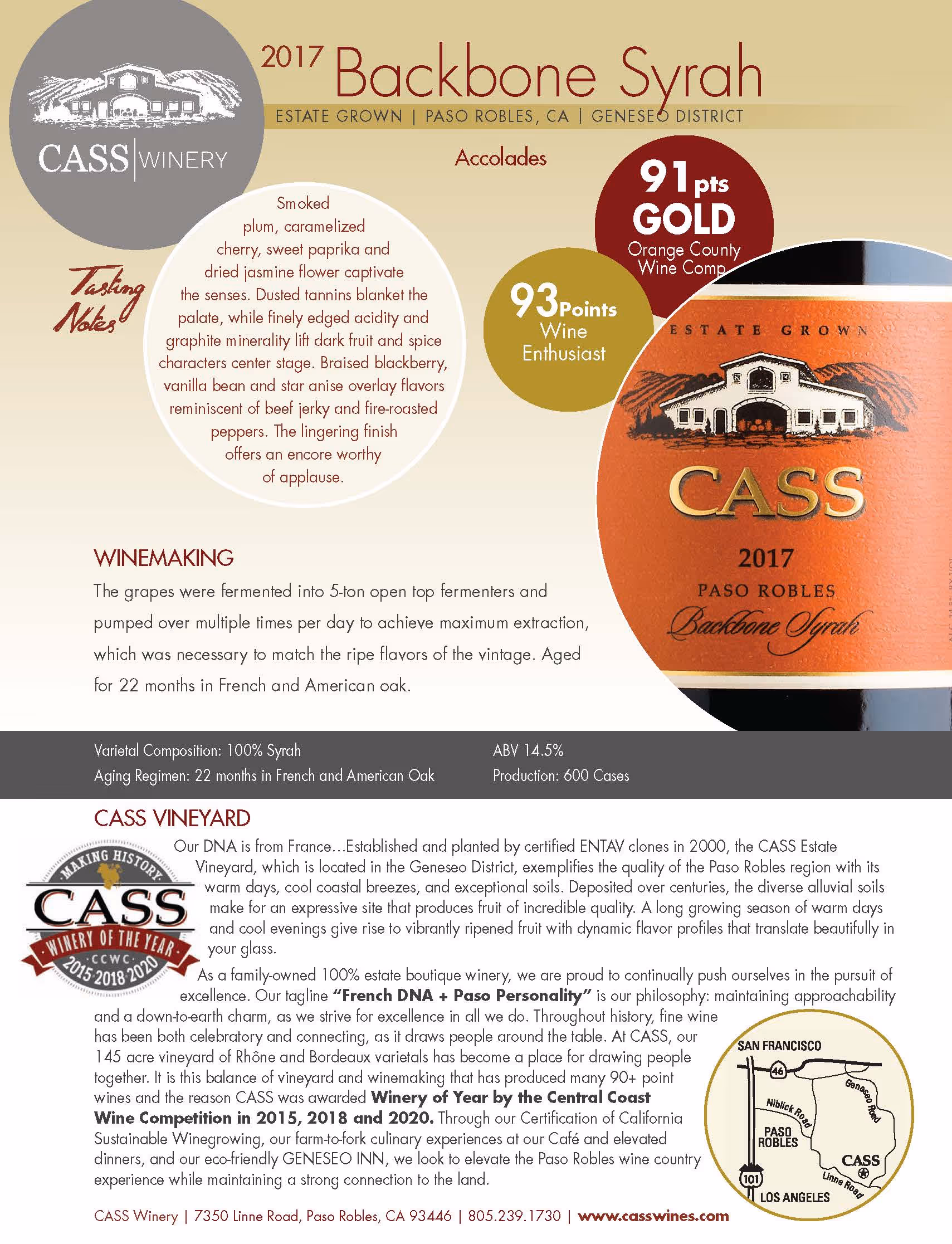 Cass Backbone Syrah Tech Sheets preview