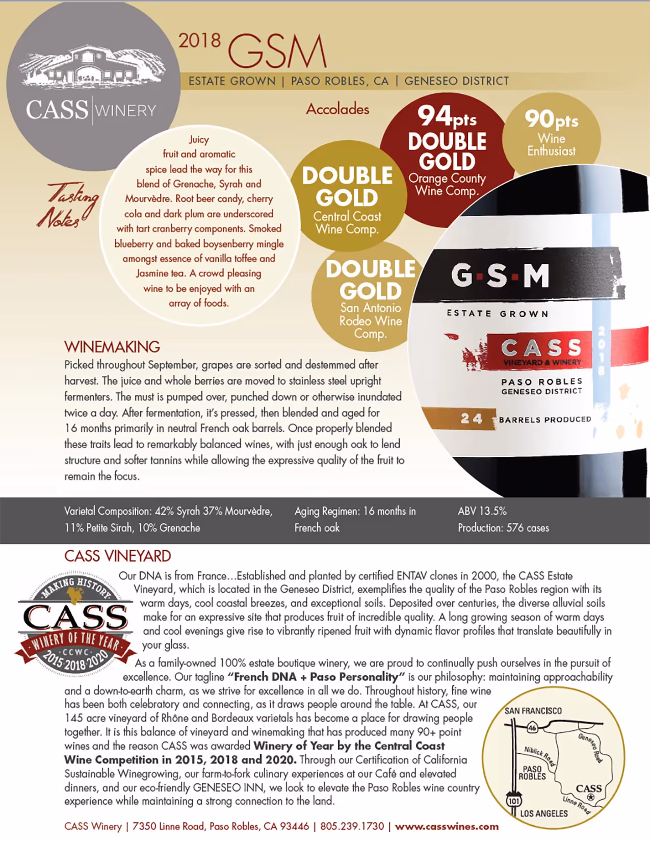 Cass GSM Tech Sheets preview