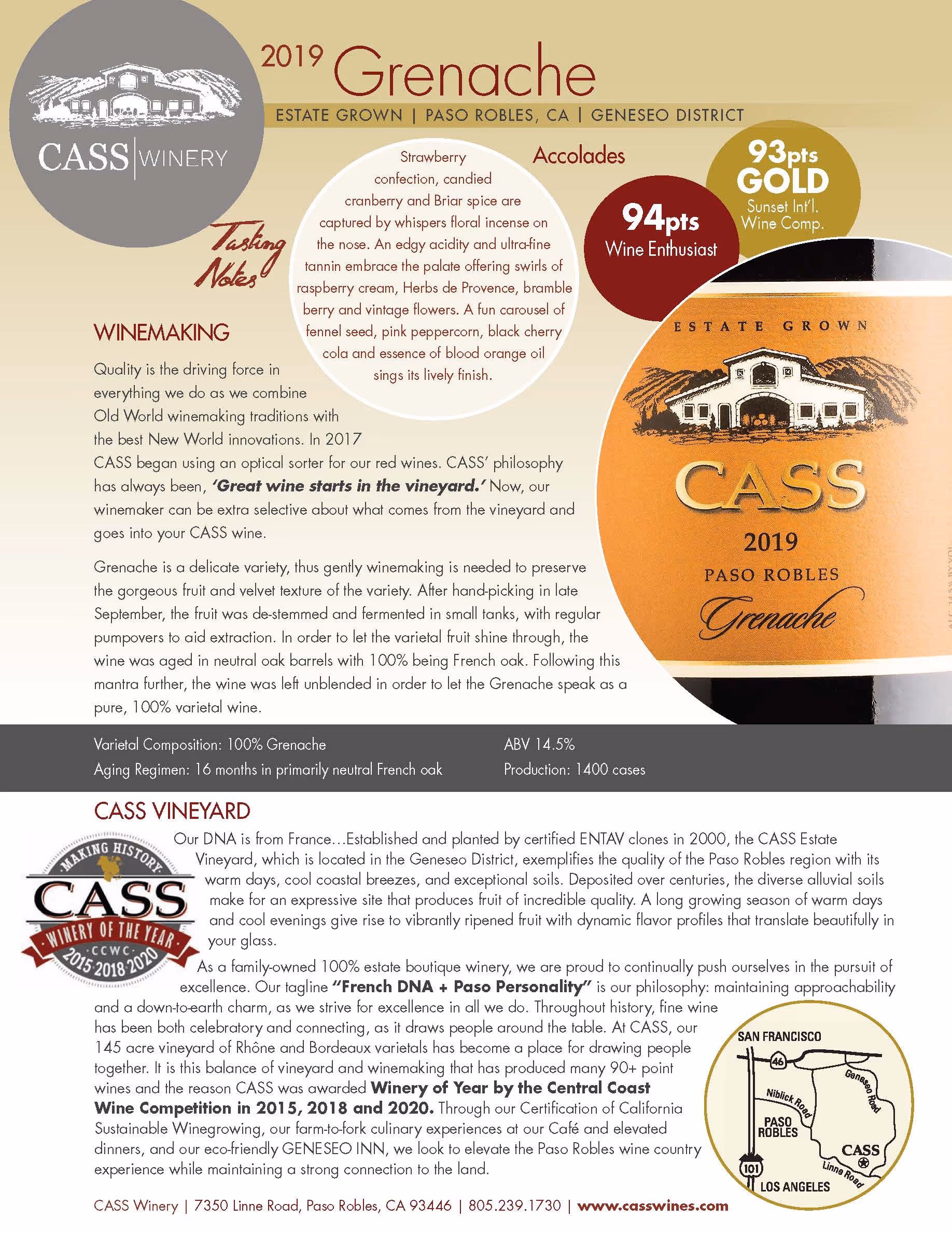 Cass Grenache Tech Sheets preview