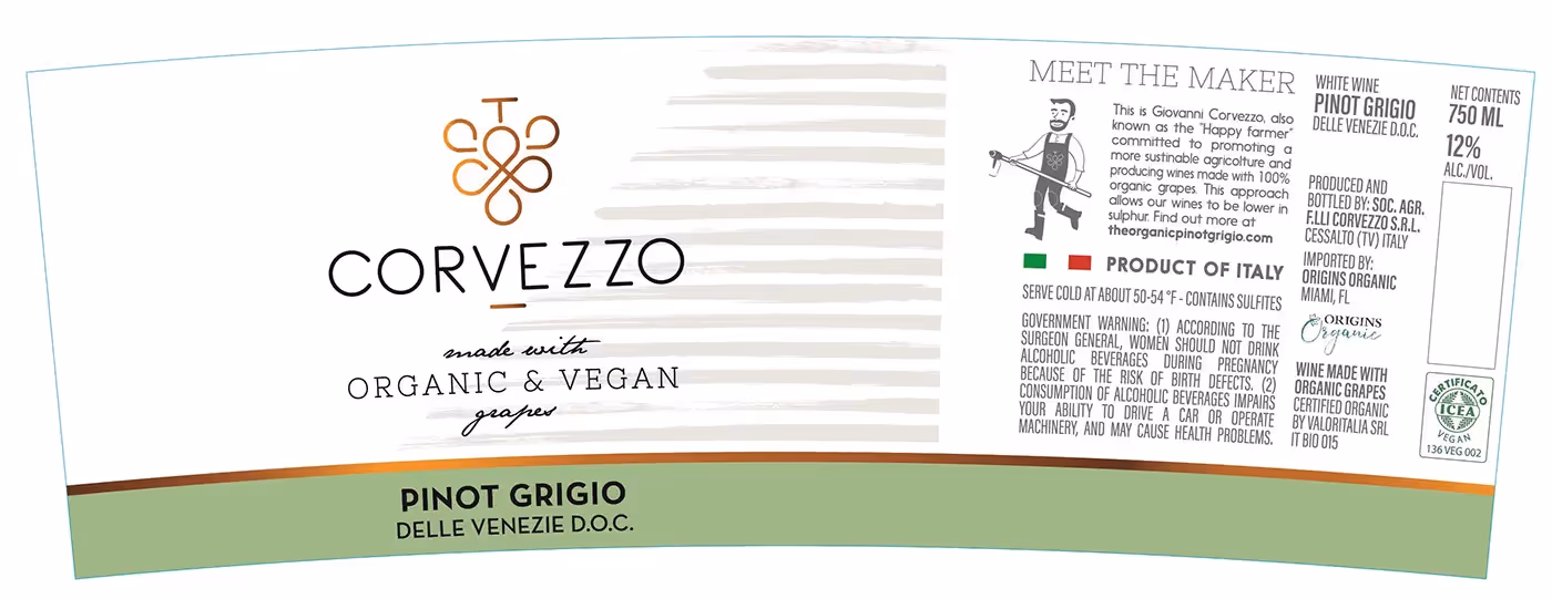 Corvezzo Pinot Grigio Labels preview