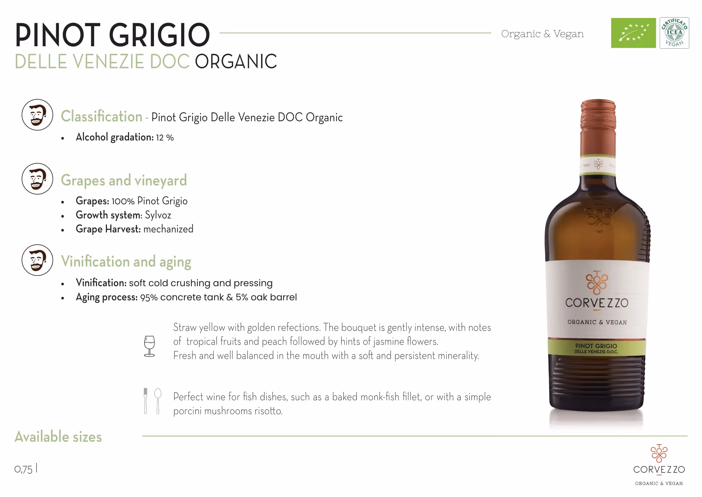 Corvezzo Pinot Grigio Tech Sheets preview