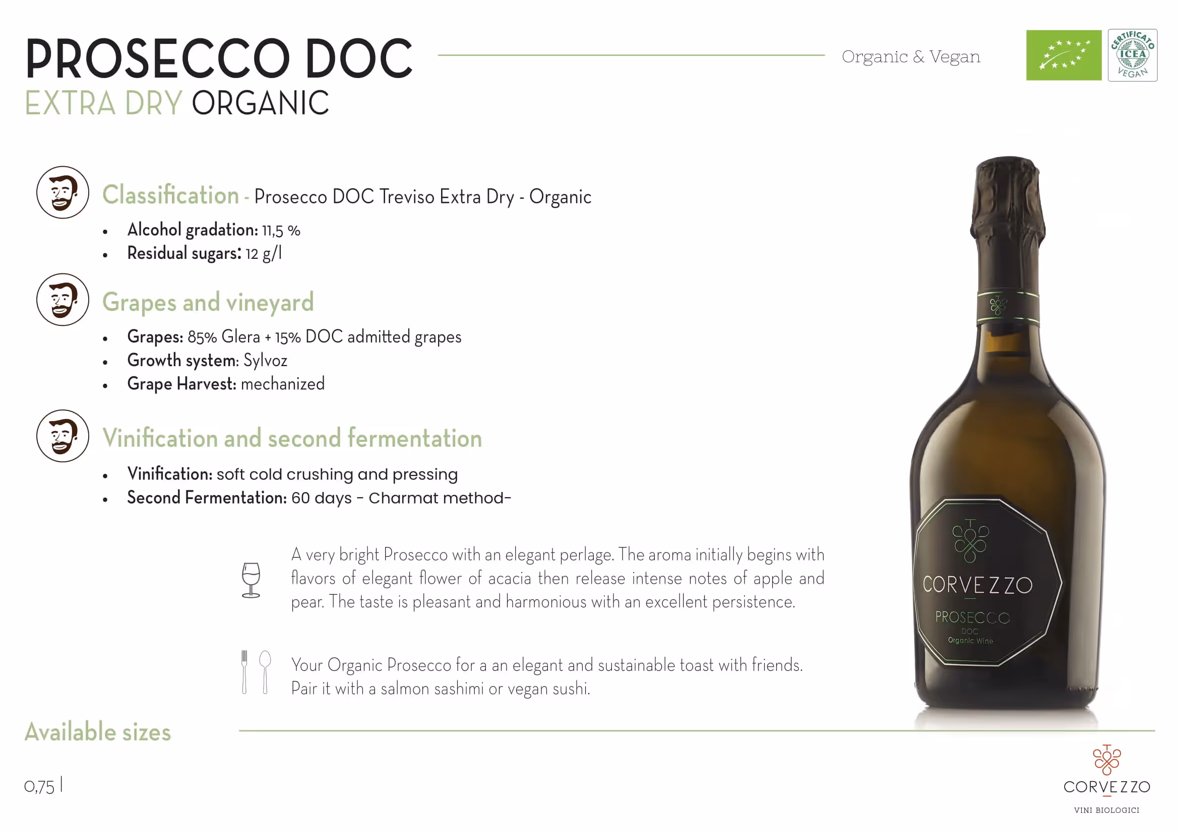 Corvezzo Prosecco Extra Dry Tech Sheets preview