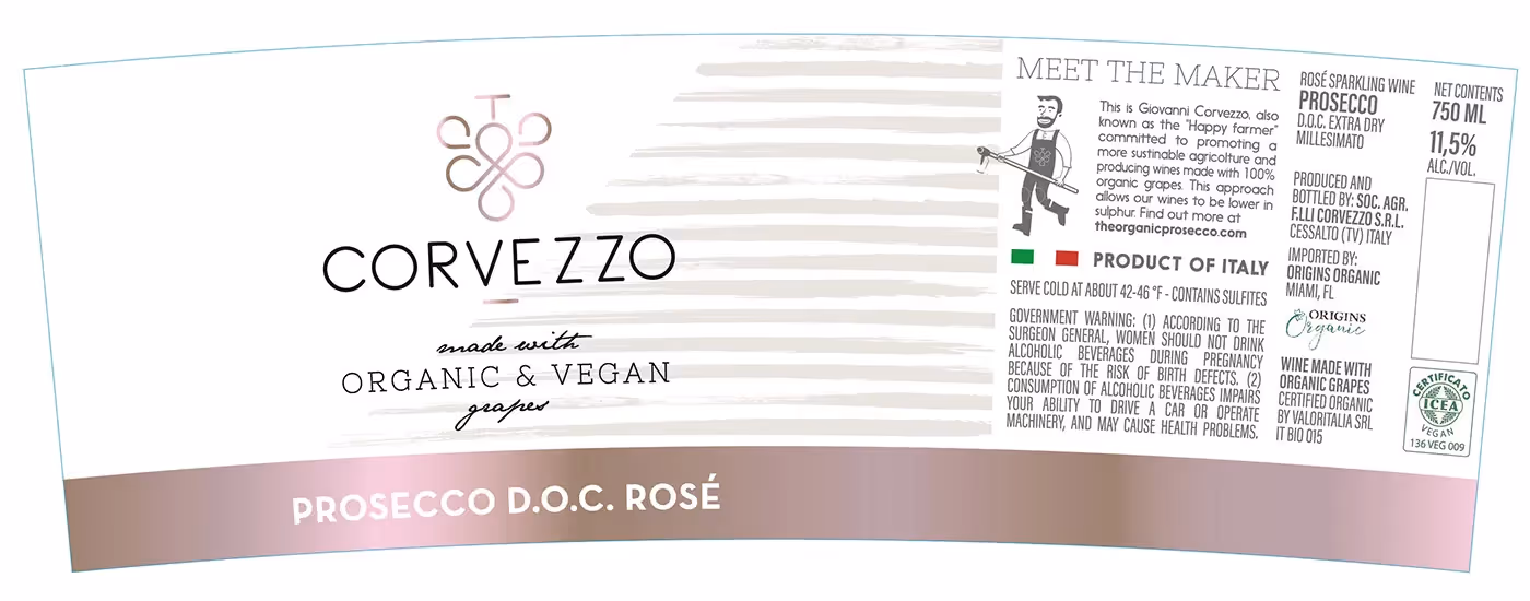 Corvezzo Prosecco Rosé Labels preview