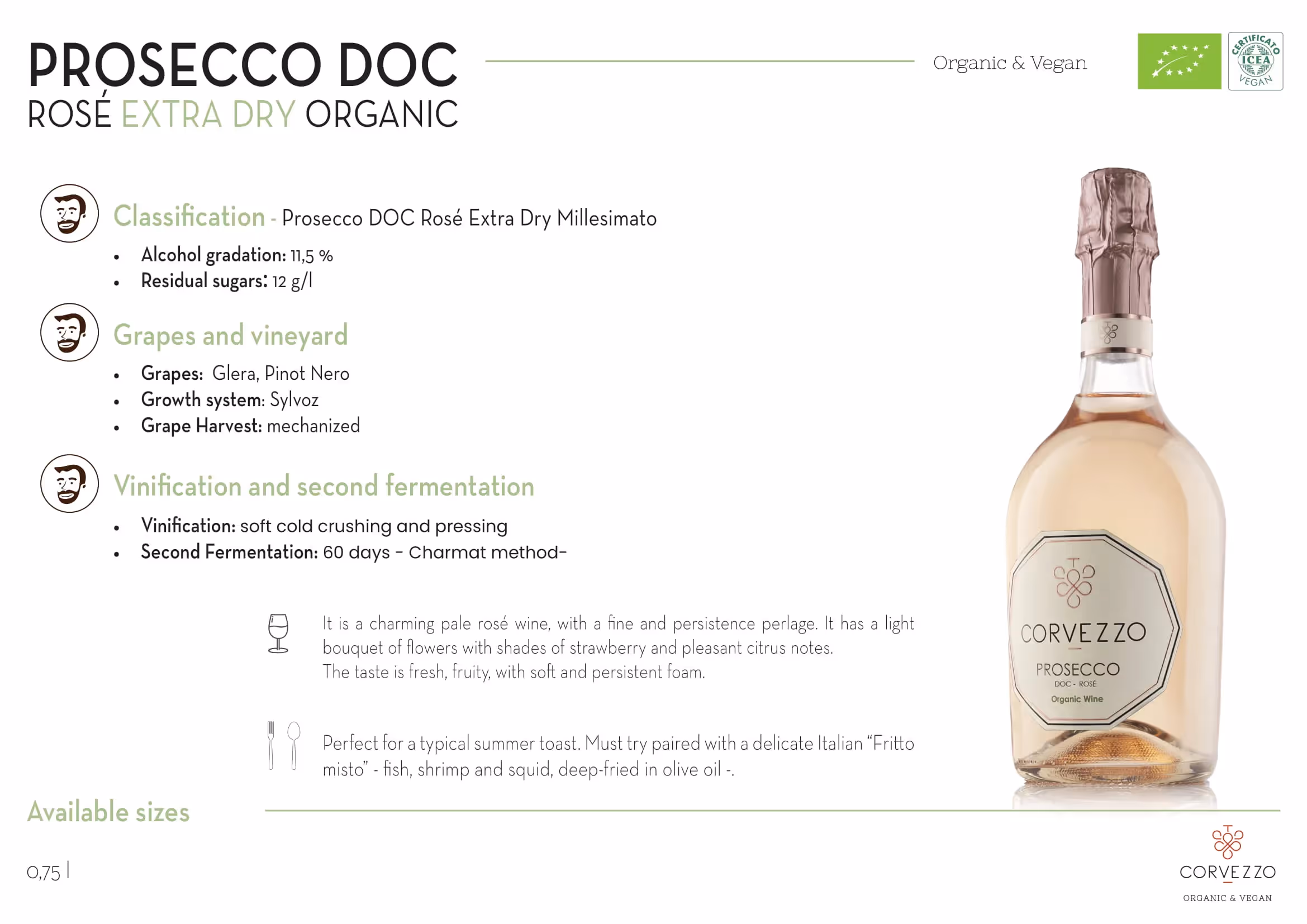 Corvezzo Prosecco Rose Tech Sheets preview