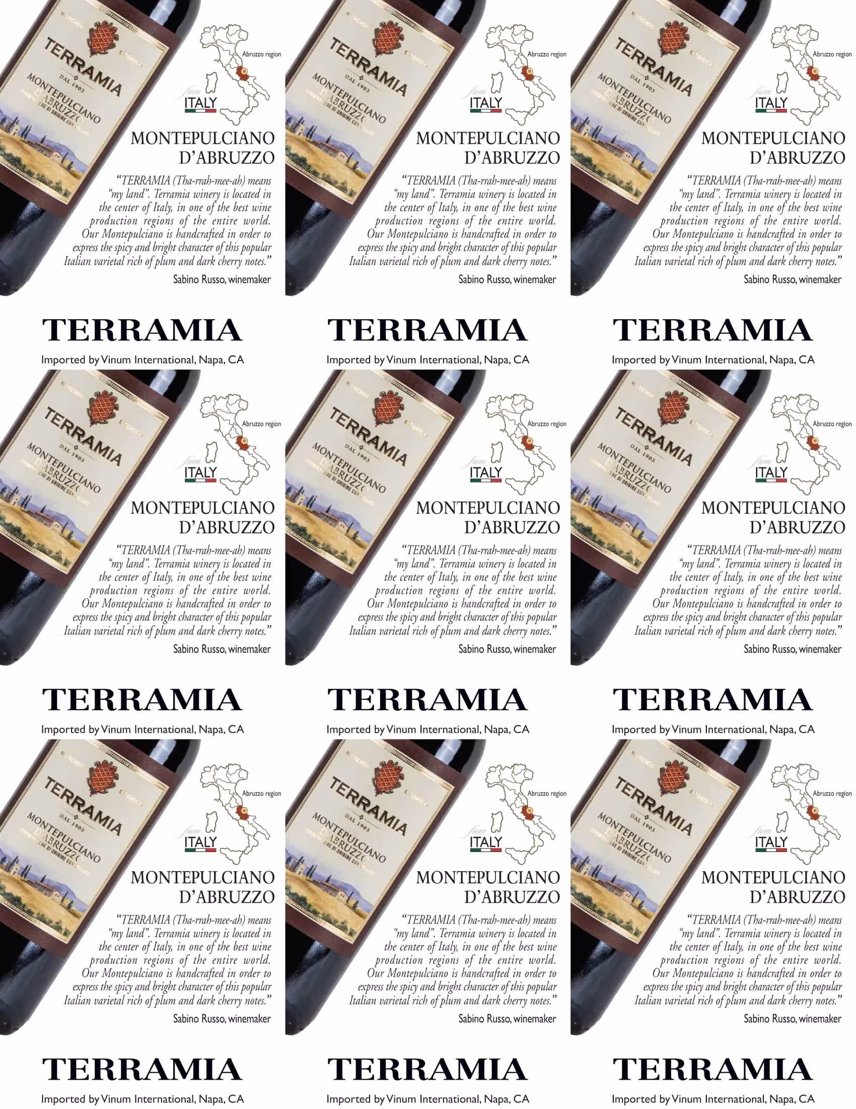 Terramia Montepulciano D'Abruzzo Shelf Talkers preview