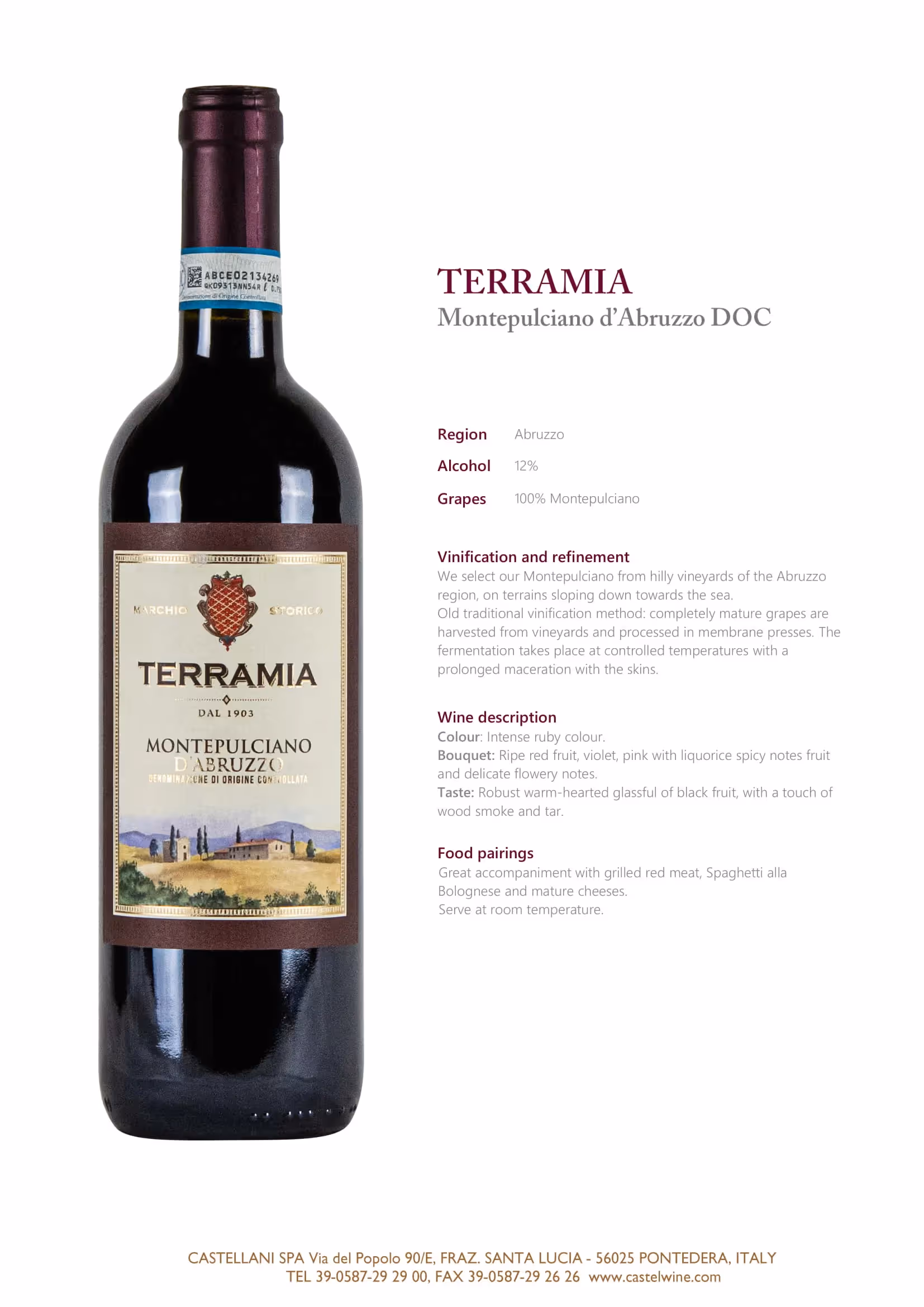 Terramia Montepulciano D'Abruzzo Tech Sheets preview