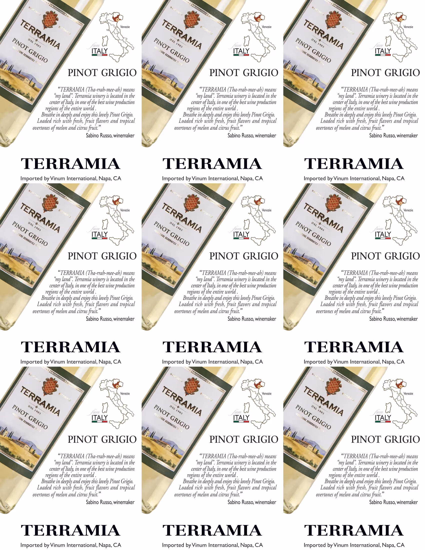 Terramia Pinot Grigio Shelf Talkers preview