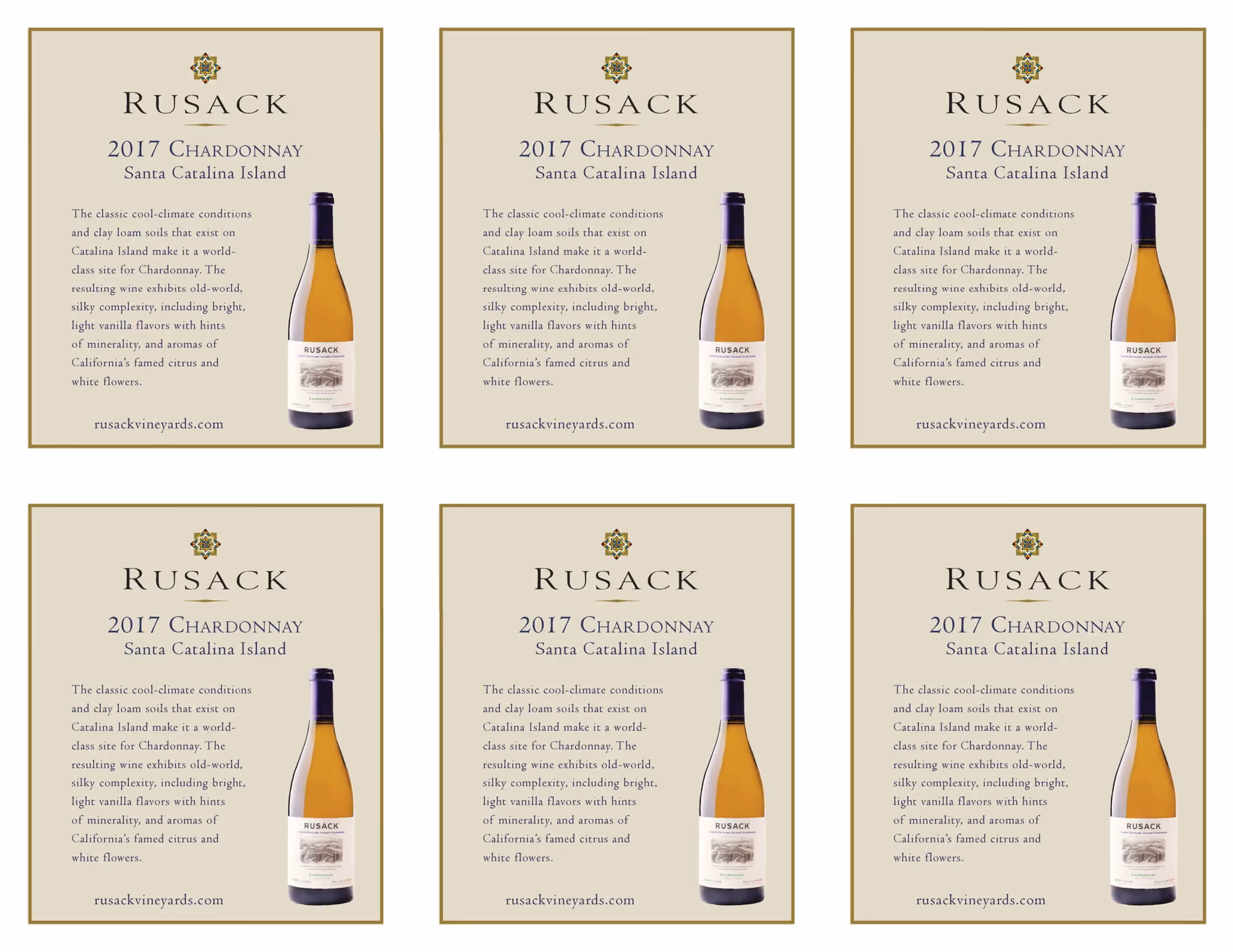 Rusack Vineyards Chardonnay Santa Catalina Island Shelf Talkers preview