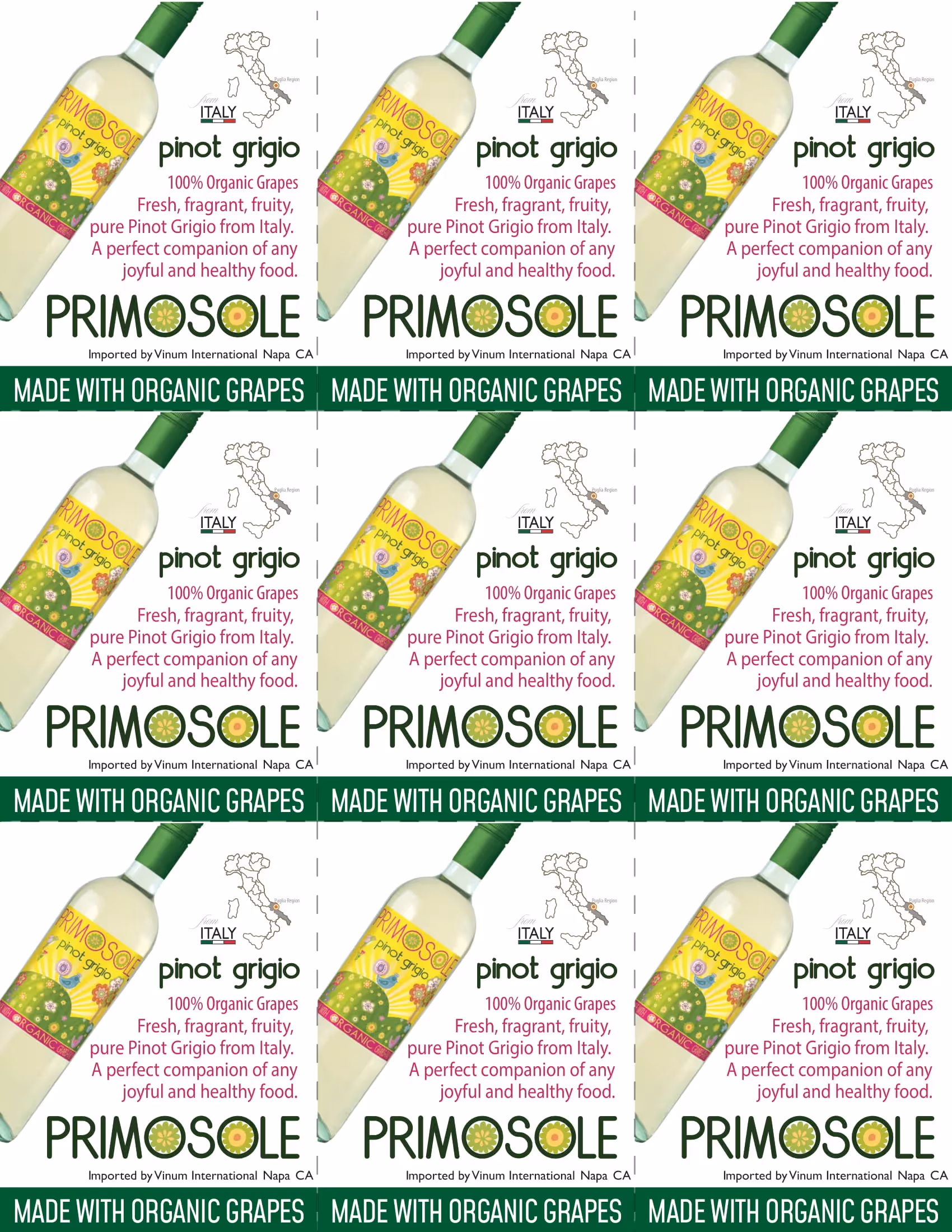Primosole Pinot Grigio Shelf Talkers preview
