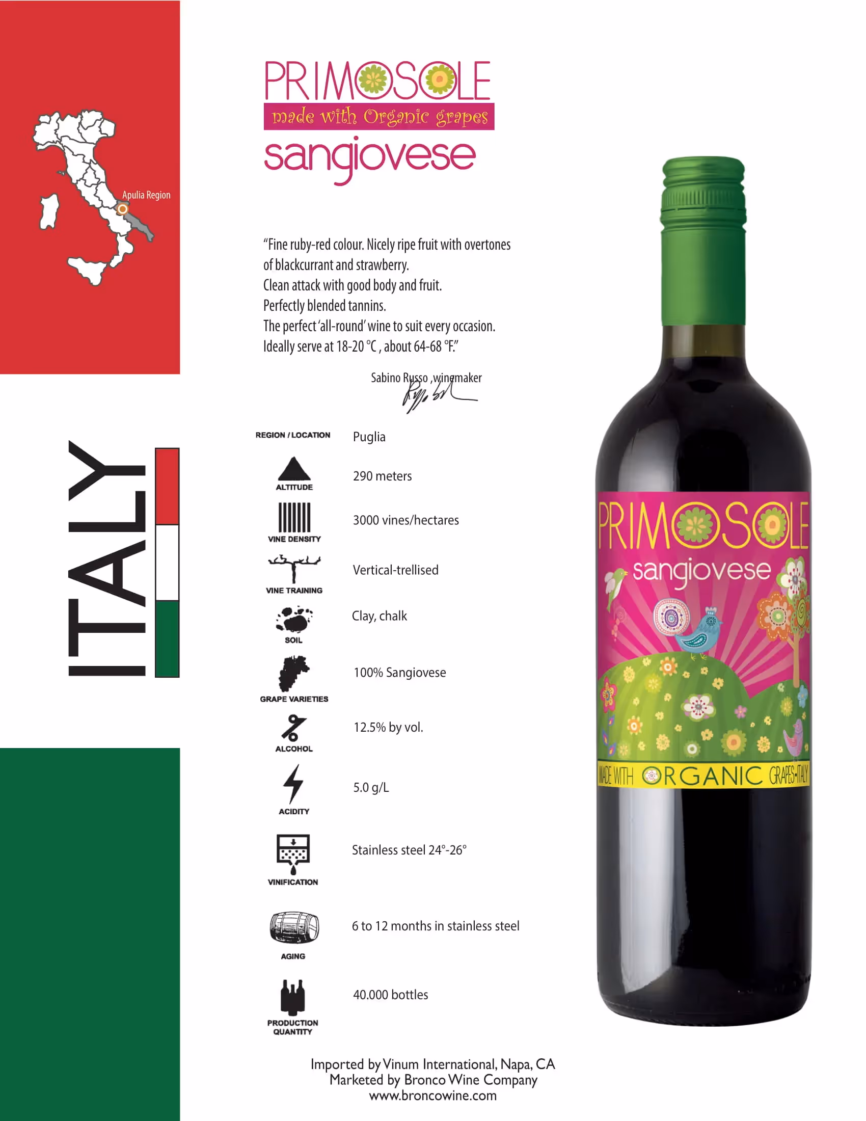 Primosole Sangiovese Tech Sheets preview