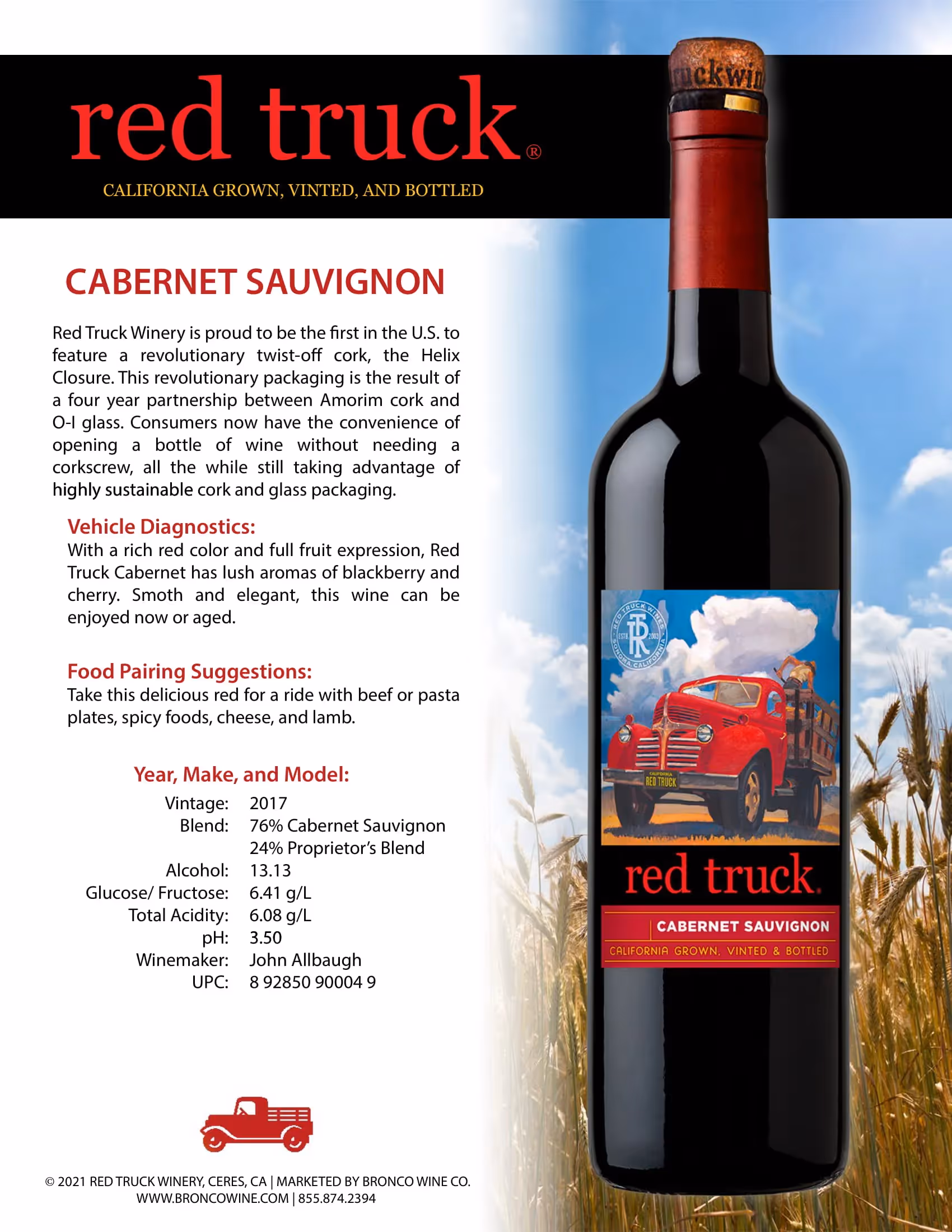 Red Truck Cabernet Sauvignon Tech Sheets preview
