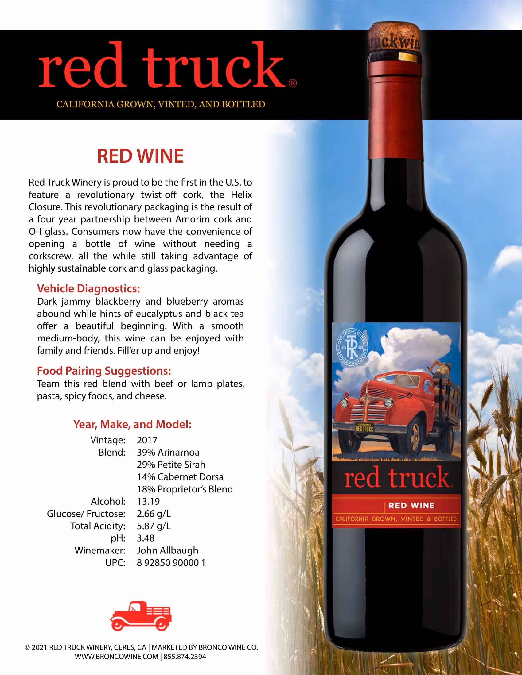 Red Truck Red Wine Tech Sheets preview
