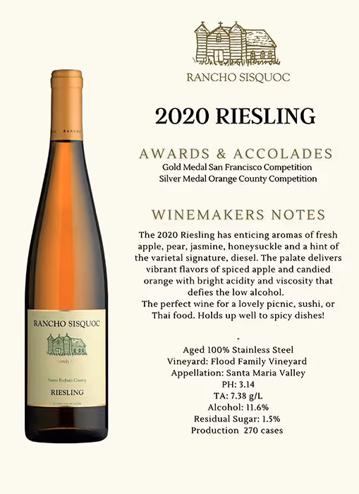 Rancho Sisquoc Riesling Tech Sheets preview