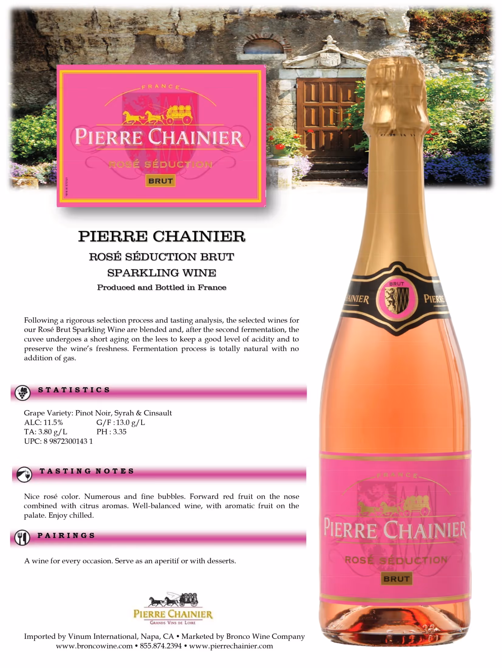 Pierre Chainier Sparkling Rosé Tech Sheets preview