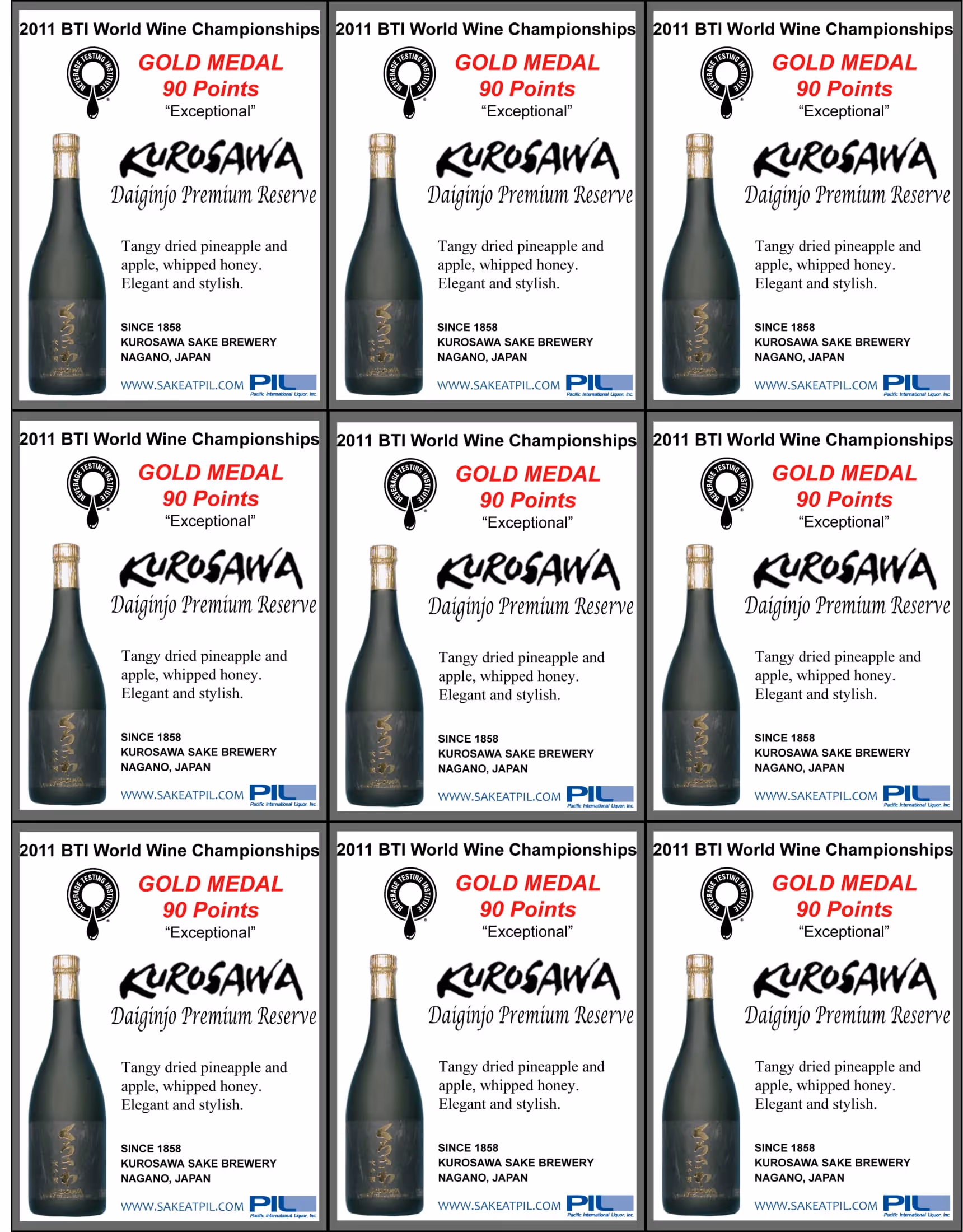 Kurosawa Sake Daiginjo Premium Sake Shelf Talkers preview