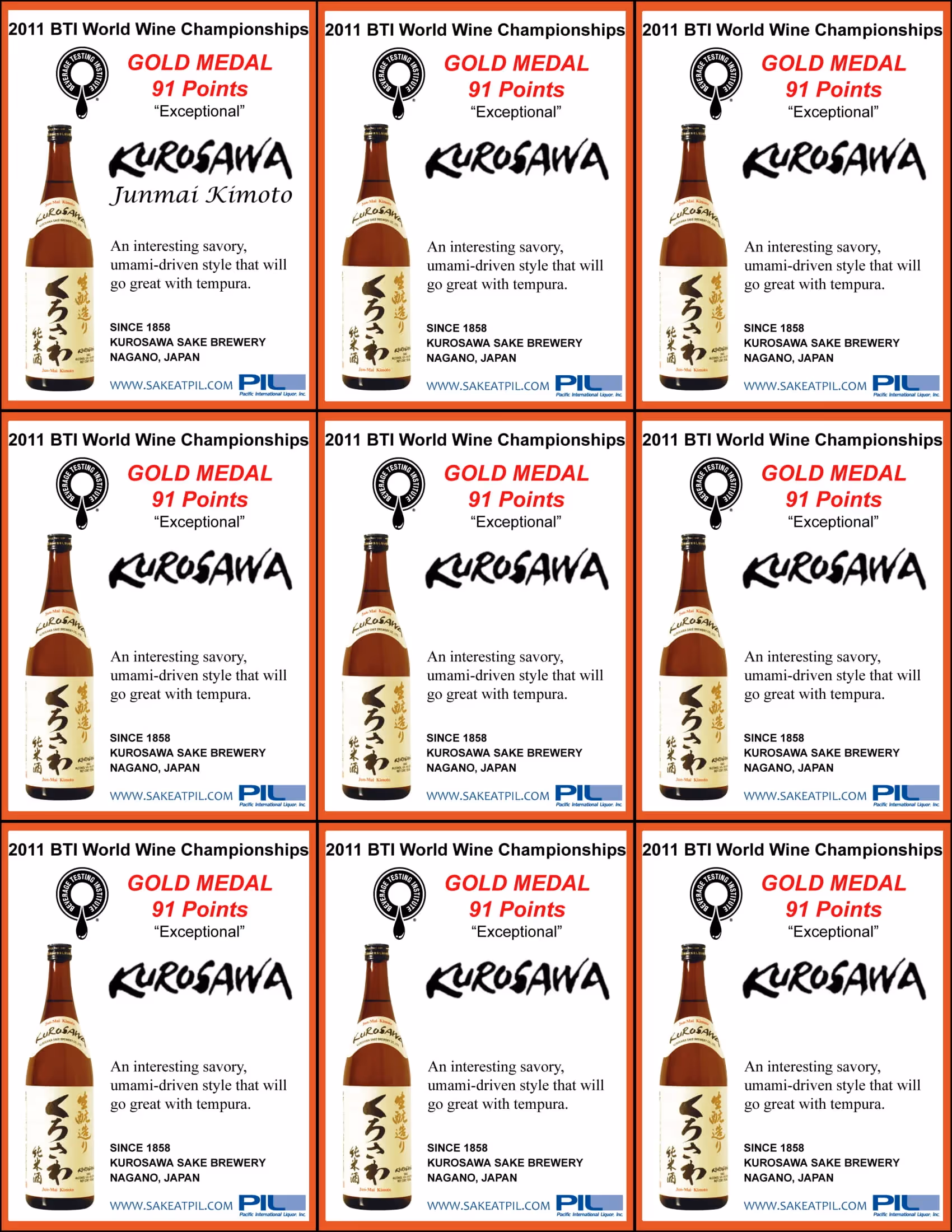 Kurosawa Sake Junmai Kimoto Shelf Talkers preview