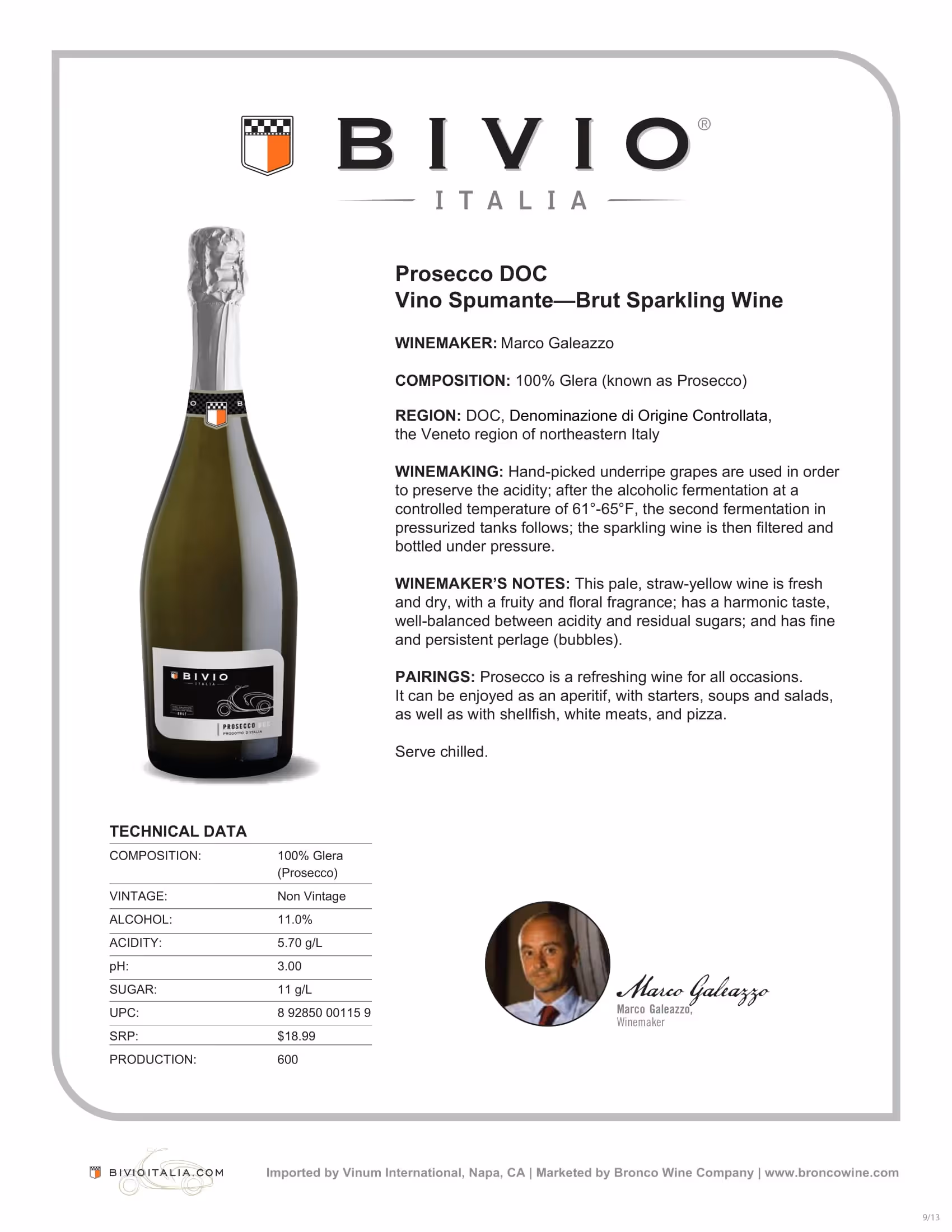 Bivio Prosecco Tech Sheets preview