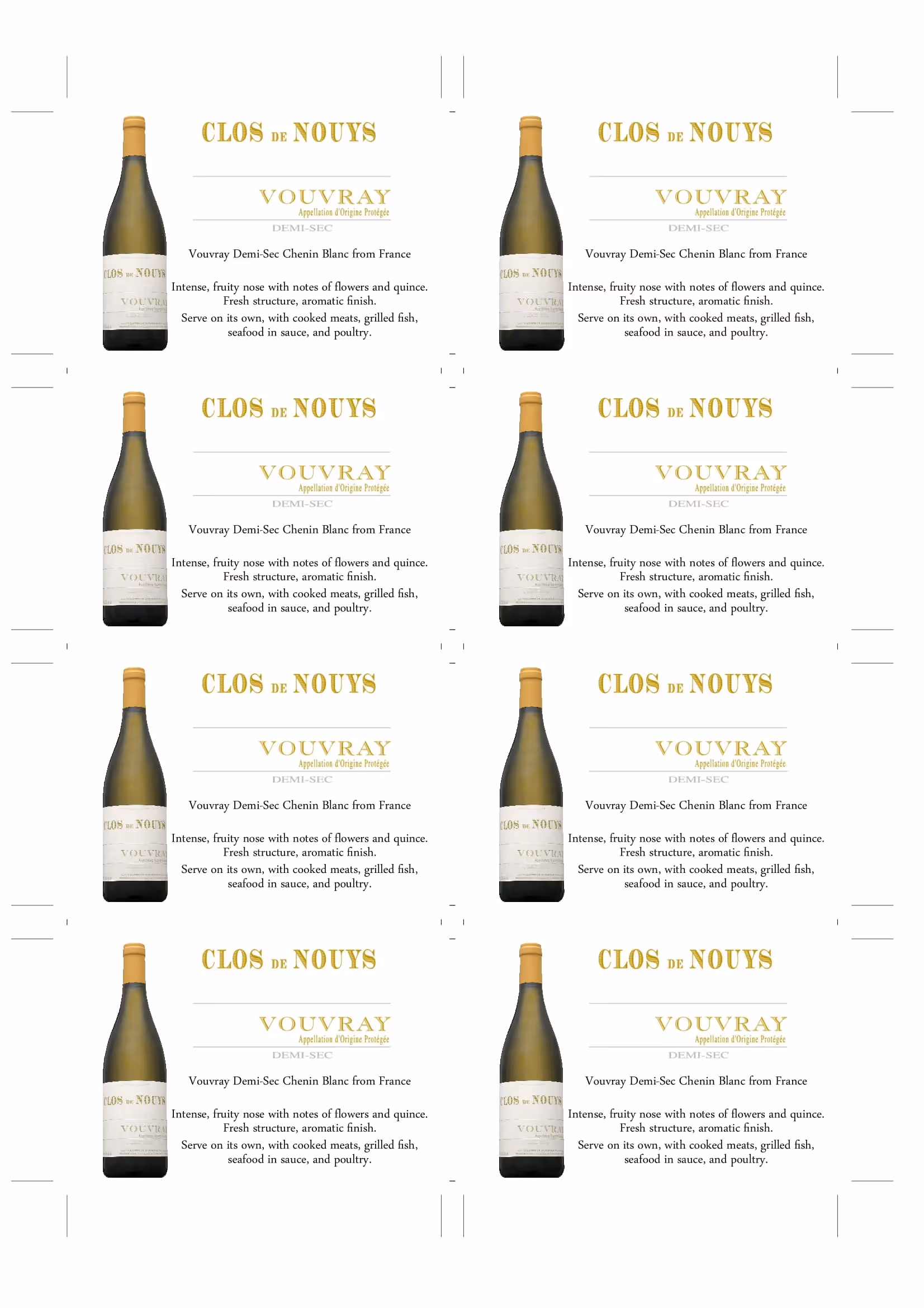 Clos de Nouys Demi-Sec Shelf Talkers preview
