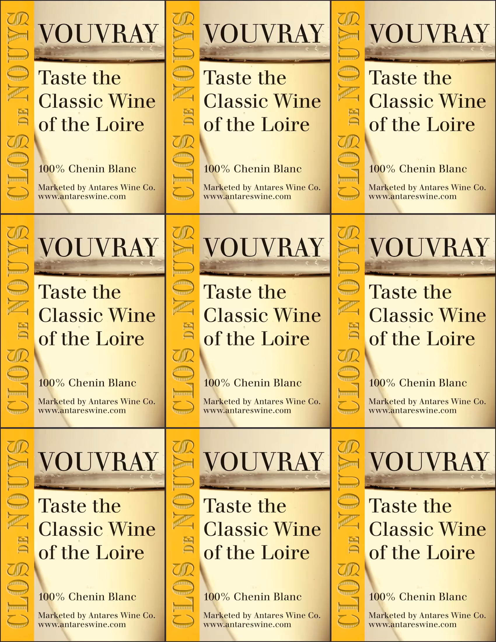 Clos de Nouys Vouvray Sec Shelf Talkers preview