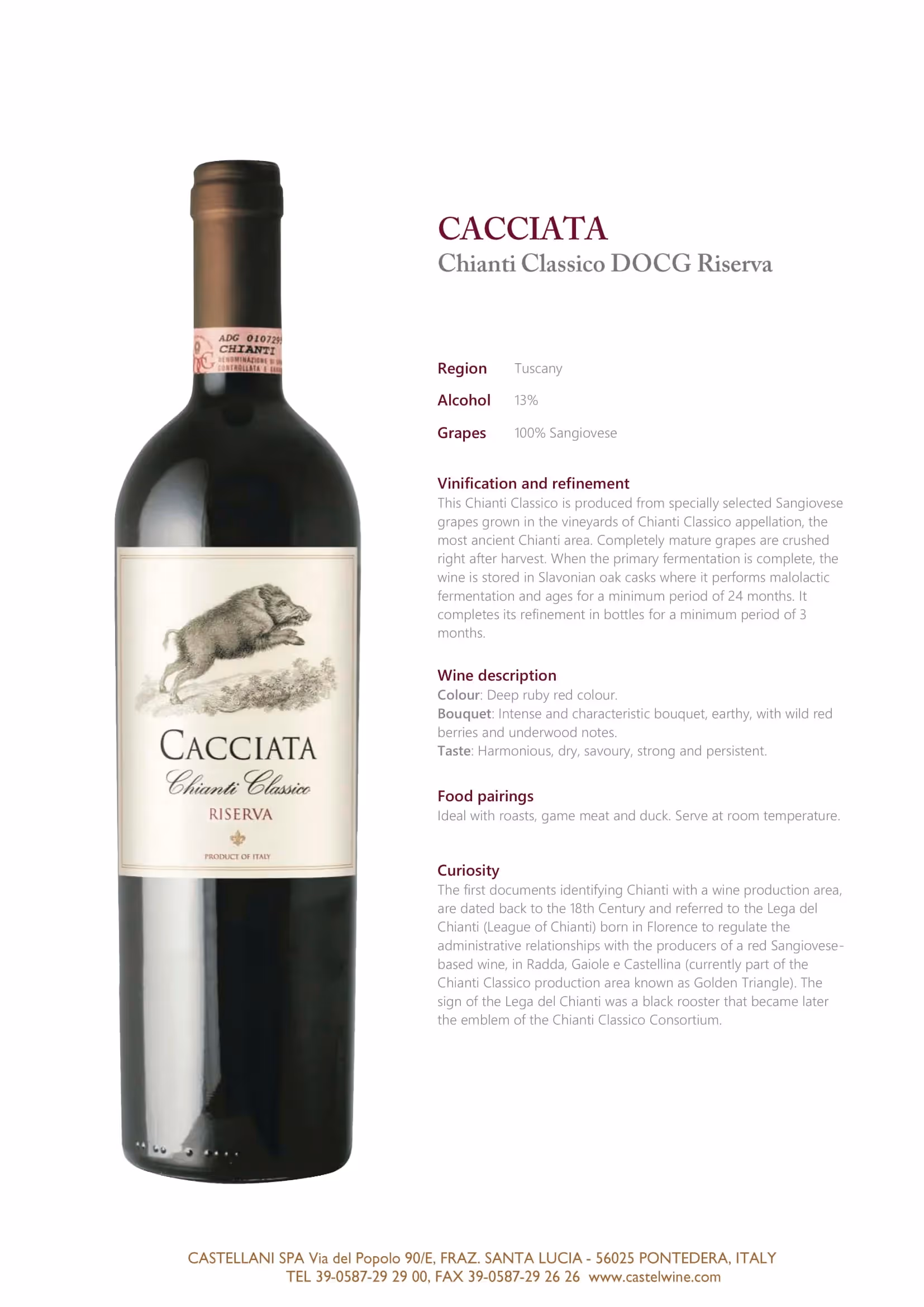 Cacciata Chianti Classico Tech Sheets preview
