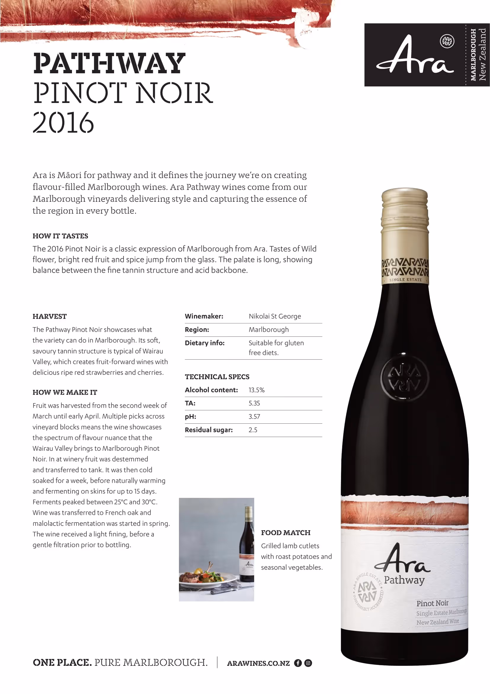 Ara Pathway Pinot Noir Tech Sheets preview