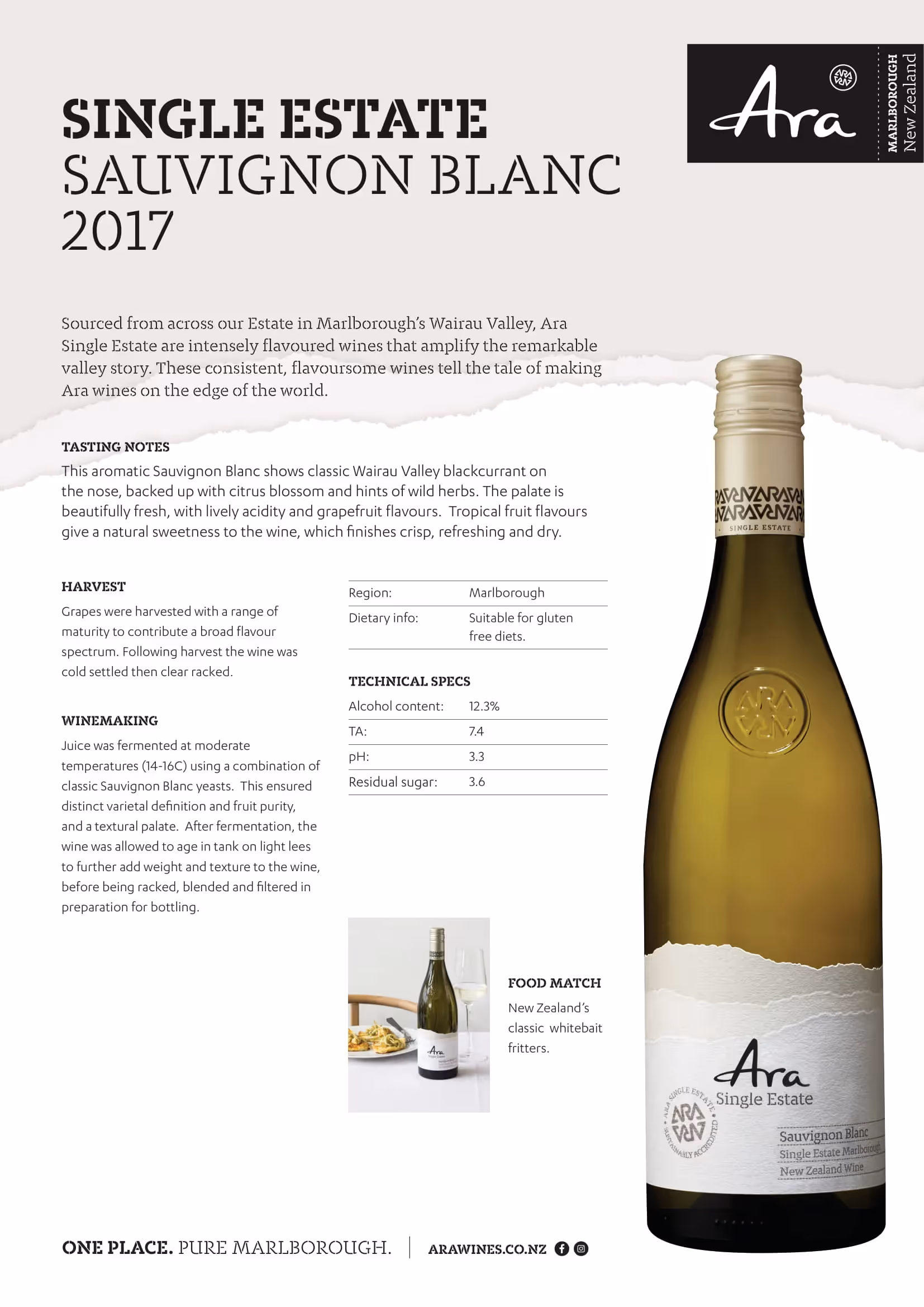 Ara Single Estate Sauvignon Blanc Tech Sheets preview