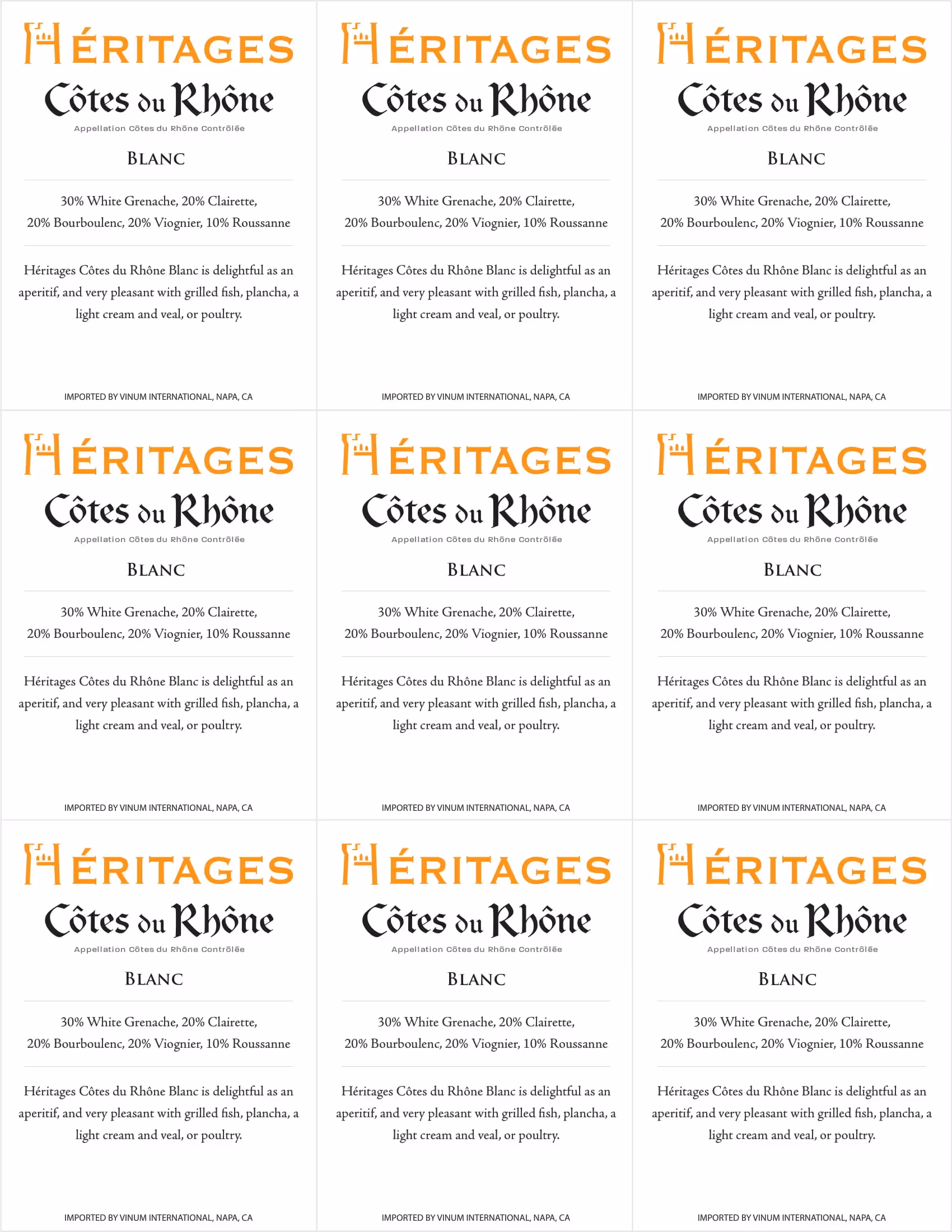 Heritages Côtes du Rhône Blanc Shelf Talkers preview