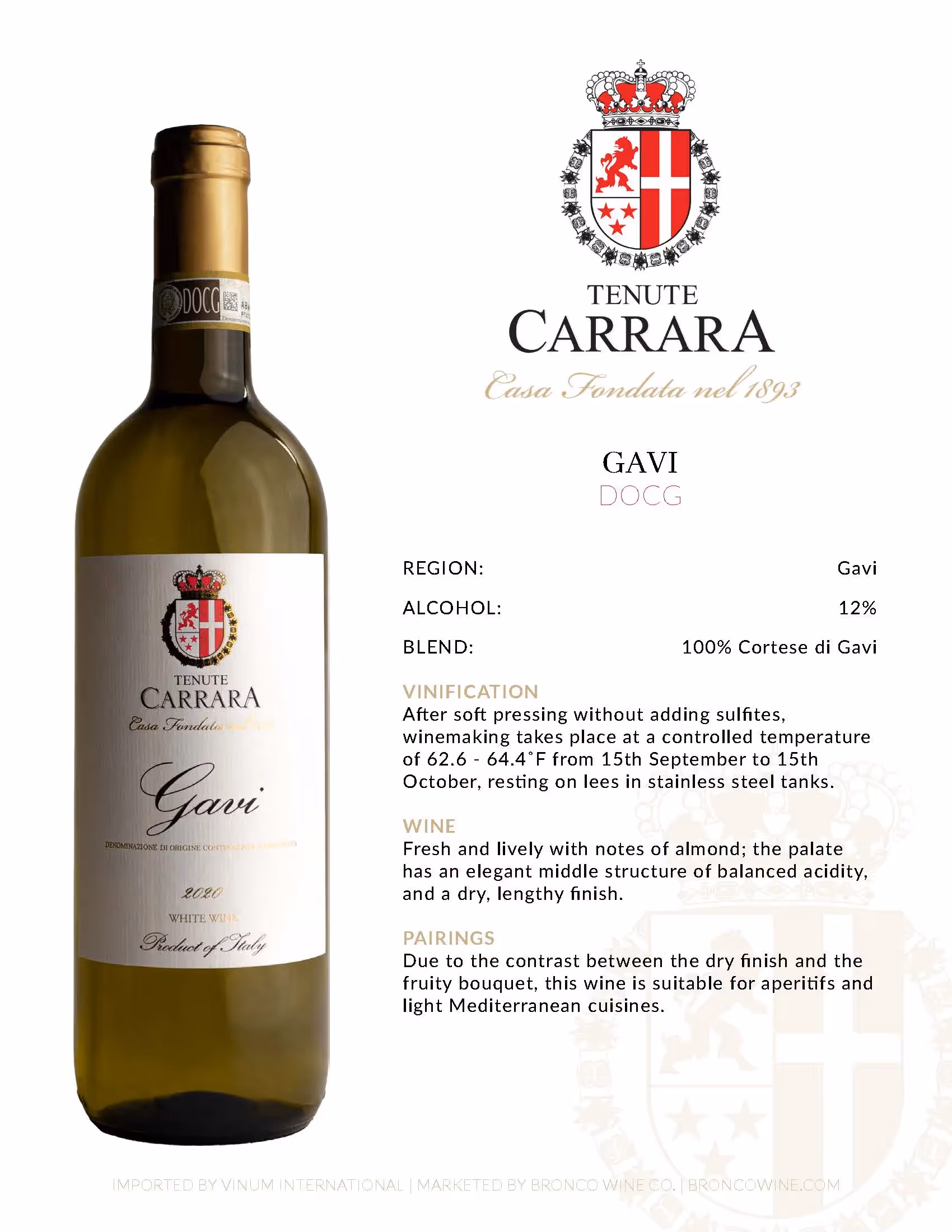 Tenute Carrara Gavi Tech Sheets preview