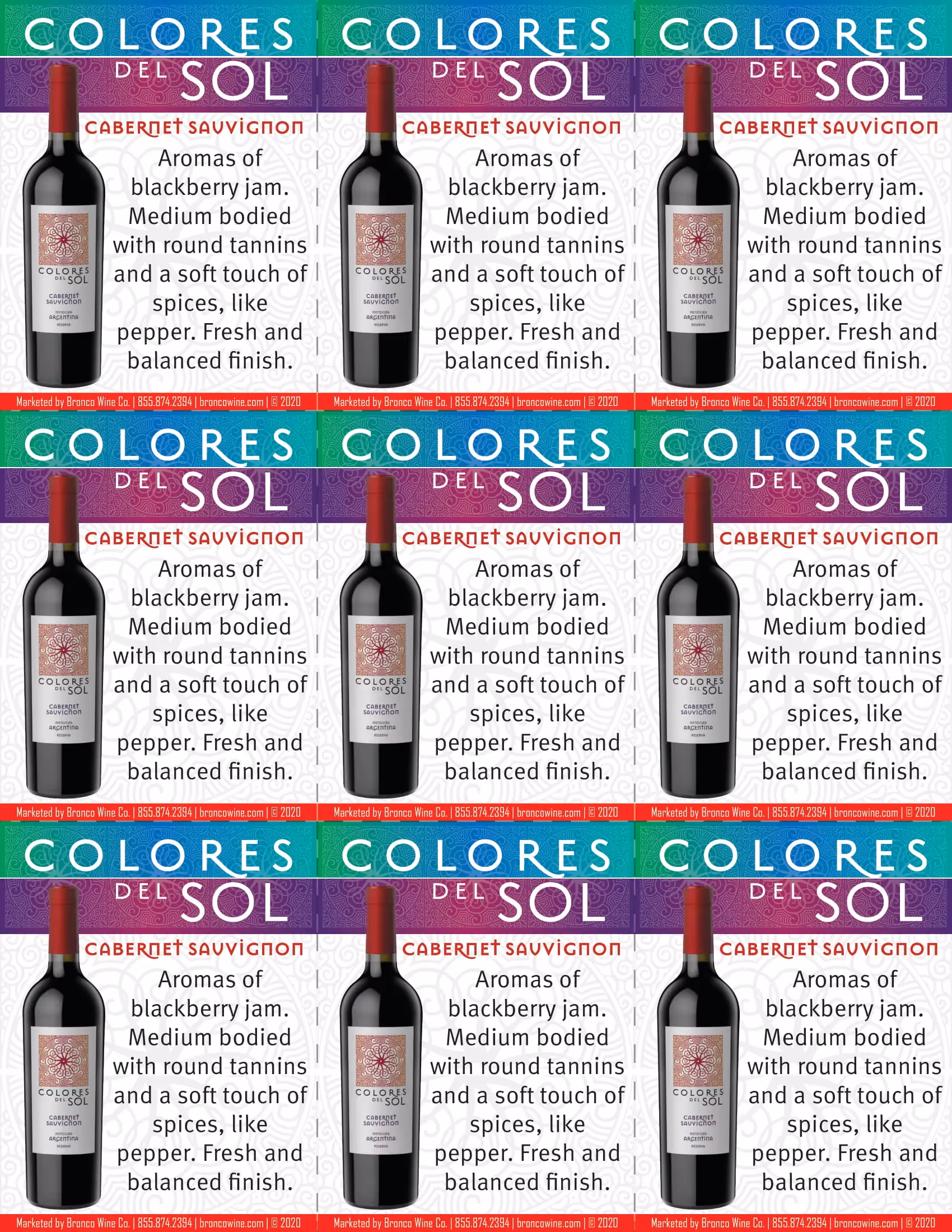 Colores Del Sol Cabernet Sauvignon Shelf Talkers preview