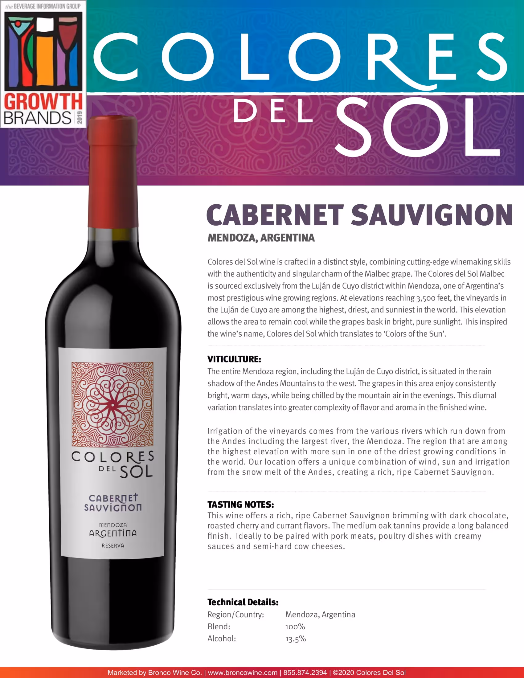 Colores Del Sol Cabernet Sauvignon Tech Sheets preview